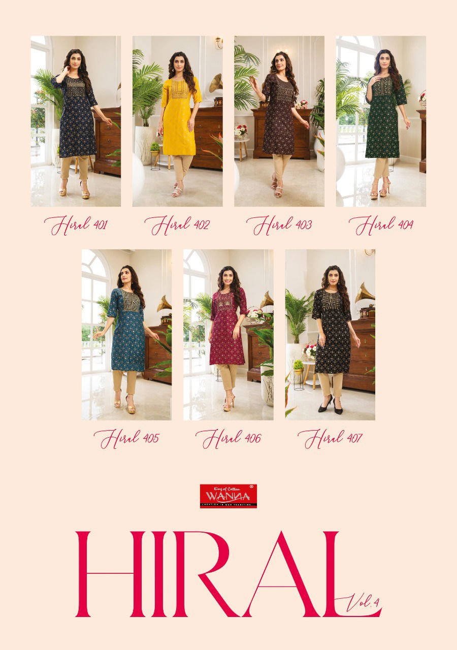 Wanna Hiral 4 Regular Wear Rayon Designer LAtest Kurti Collection